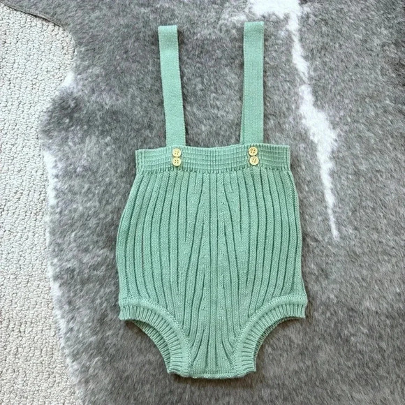 Baby Knit Overall Romper - Picture 2 of 8